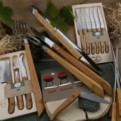 Fabrique de Styles Ustensibles De Cuisine>Coffret service à fromage avec manche chêne laguiole Bois