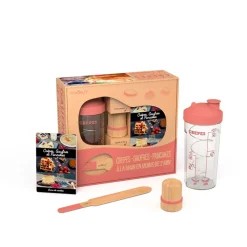 Fabrique de Styles Ustensibles De Cuisine>Coffret shaker tampon huileur et spatule crêpe - Guimauve Rose