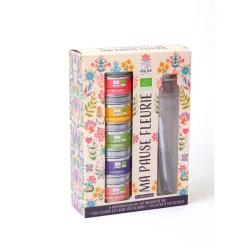 Fabrique de Styles Cafés, Thés Et Infusions>Coffret thé "ma pause fleurie" bio Blanc, Rose