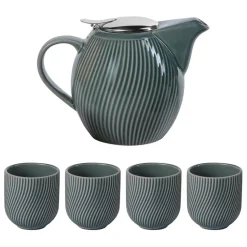 Fabrique de Styles Théières Et Cafetières>Coffret Théière 90cl + 4 gobelet gris - Mao