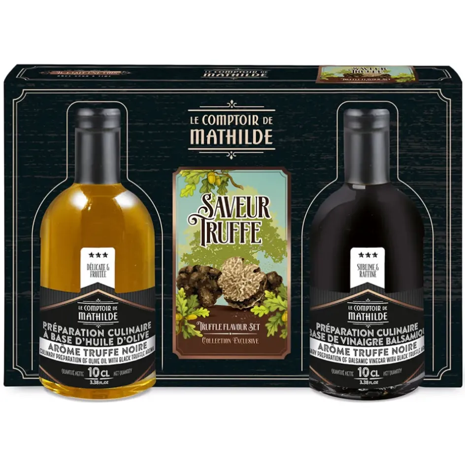 Fabrique de Styles Huiles Et Vinaigres>Coffret truffe noire - lot huile et vinaigre 2 x 10cl - amateur Multicolore
