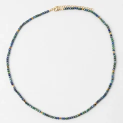 Fabrique de Styles Bijoux Fantaisie>Collier en acier inoxydable bleu et vert l40cm Bleu, Vert