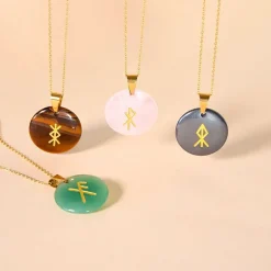 Fabrique de Styles Bijoux Fantaisie>Collier talisman runique protection