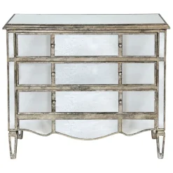 Fabrique de Styles Commodes>Commode en bois miroir patine 3 tiroirs H87cm Patiné