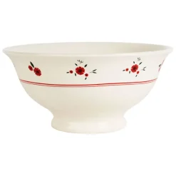 Fabrique de Styles Plats Et Saladiers>Compotier en faience 1l - Paquerette Rouge