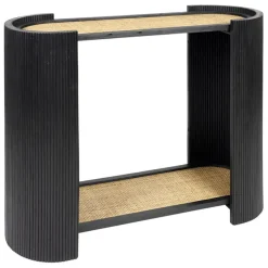 Fabrique de Styles Consoles>Console 2 niveaux en rotin et bambou - Saori Noir