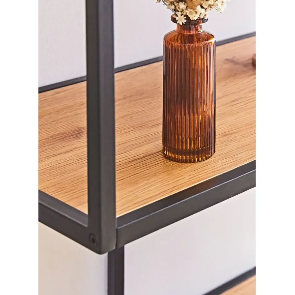 Fabrique de Styles Consoles>Console 3 étagères en chêne et métal - Senzo Naturel