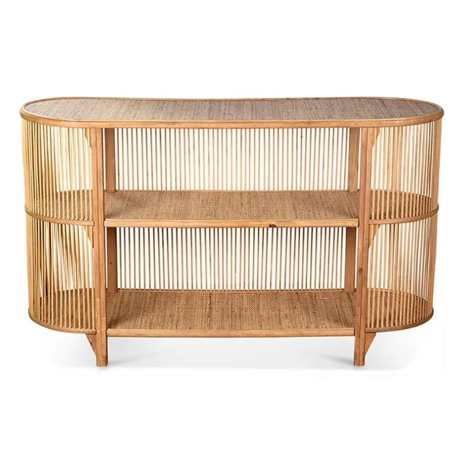 Fabrique de Styles Consoles>Console 2 étagères en rotin - Romeo Naturel