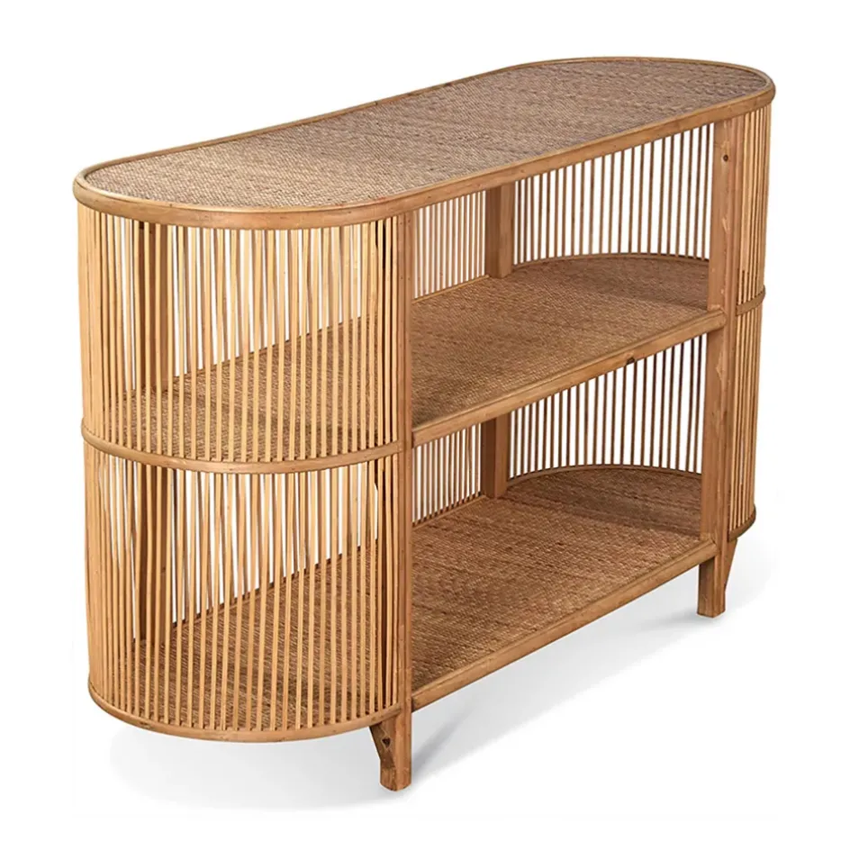 Fabrique de Styles Consoles>Console 2 étagères en rotin - Romeo Naturel