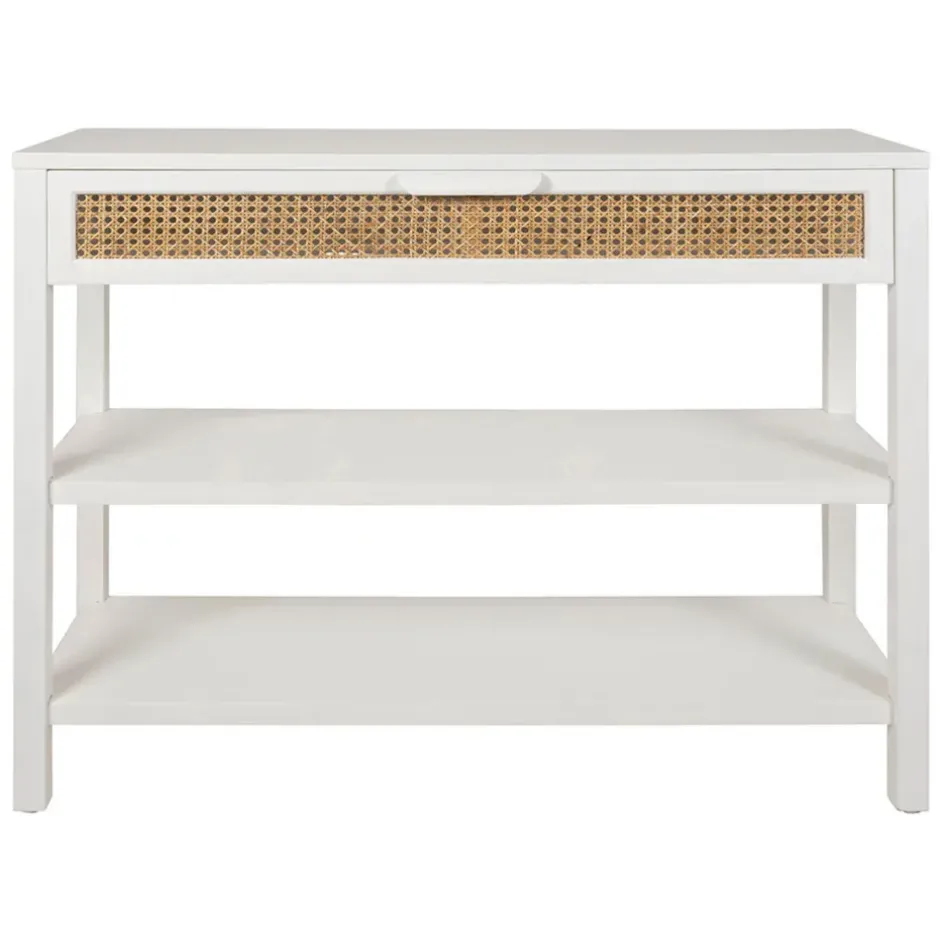 Fabrique de Styles Consoles>Console 2 étagères en sapin - Adela Blanc