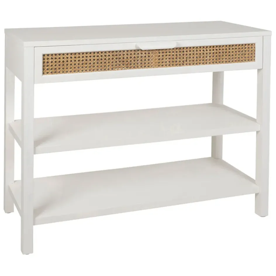 Fabrique de Styles Consoles>Console 2 étagères en sapin - Adela Blanc