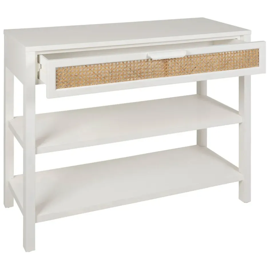 Fabrique de Styles Consoles>Console 2 étagères en sapin - Adela Blanc