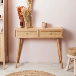 Fabrique de Styles Consoles>Console 2 tiroirs en bois naturel - Baia Beige