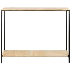 Fabrique de Styles Consoles>Console en manguier et fer noir 100x35xh80cm - Maderia Naturel, Noir