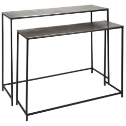 Fabrique de Styles Consoles>Console gigogne (x2) en fer - Felia Argenté