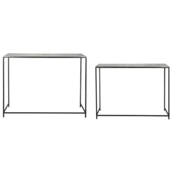 Fabrique de Styles Consoles>Console gigogne (x2) en fer - Felia Argenté