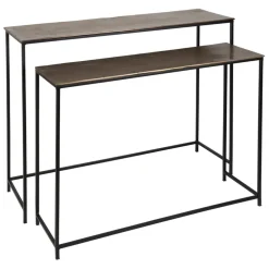 Fabrique de Styles Consoles>Console gigogne (x2) en fer doré - Felia Doré, noir