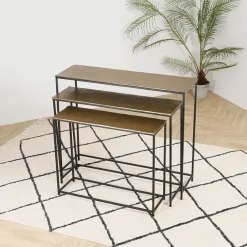 Fabrique de Styles Consoles>Console gigogne (x3) en fer - Felia Doré