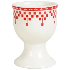 Fabrique de Styles Accessoires De Table>Coquetier damier en faïence Rouge