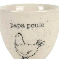 Fabrique de Styles Accessoires De Table>Coquetier Papa poule en grès moucheté - La Ferme Blanc