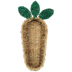 Fabrique de Styles Paniers Et Corbeilles>Corbeille carotte en jonc de mer naturel 19x36cm - P'tit Légume Naturel, Vert