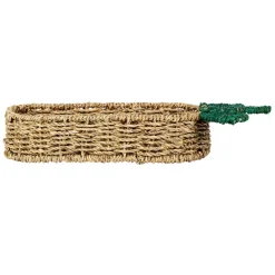 Fabrique de Styles Paniers Et Corbeilles>Corbeille carotte en jonc de mer naturel 19x36cm - P'tit Légume Naturel, Vert