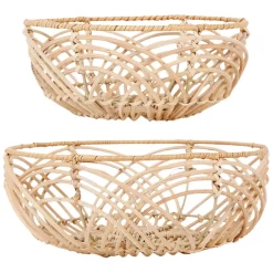 Fabrique de Styles Paniers Et Corbeilles>Corbeille (lot de 2 ) element en rotin Naturel