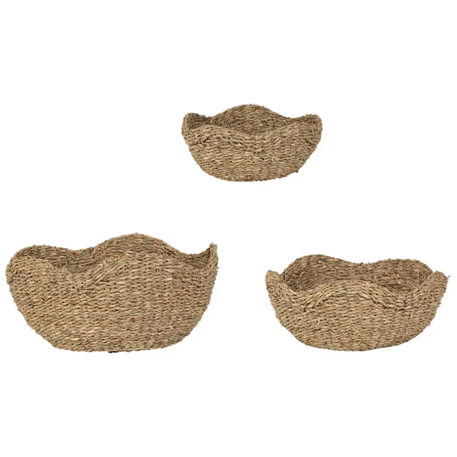 Fabrique de Styles Paniers Et Corbeilles>Corbeille (x3) en jonc de mer - Recif Naturel