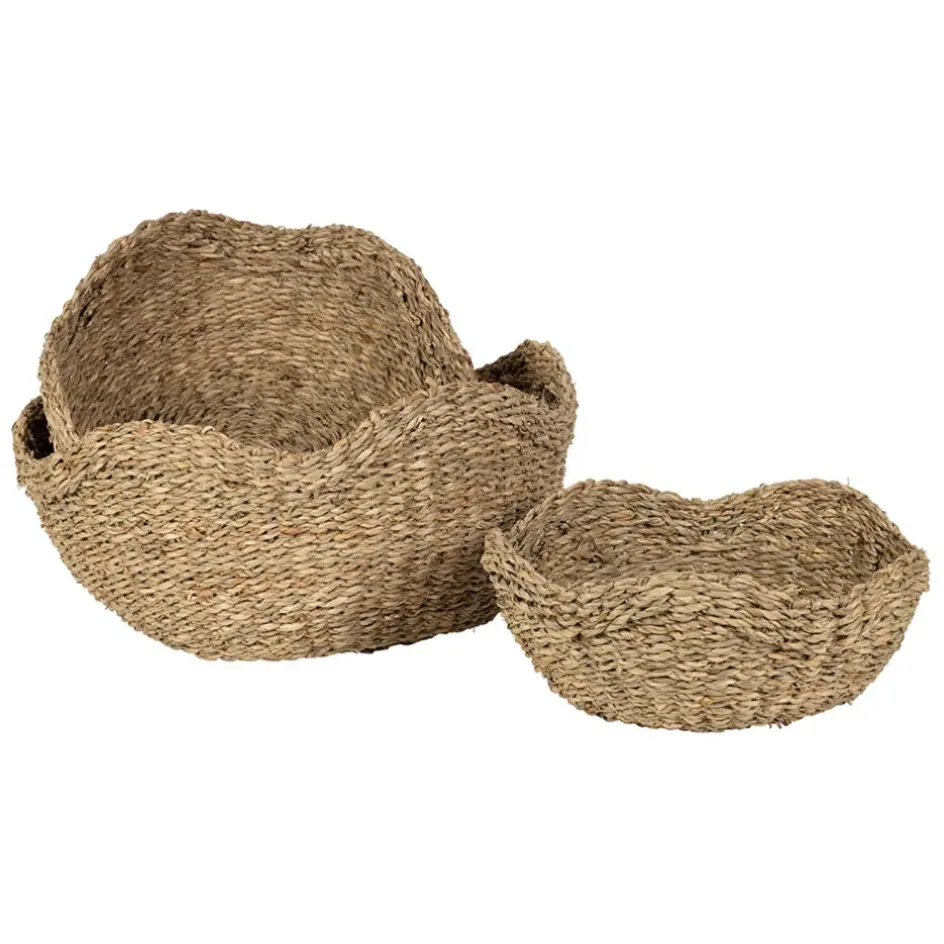 Fabrique de Styles Paniers Et Corbeilles>Corbeille (x3) en jonc de mer - Recif Naturel