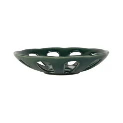 Fabrique de Styles Plats Et Saladiers>Coupe en grès émeraude moucheté d23cm - Organic Emeraude