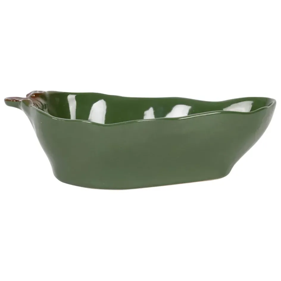 Fabrique de Styles Bols Et Coupelles>Coupelle en forme de piment en grès 18x8cm Vert