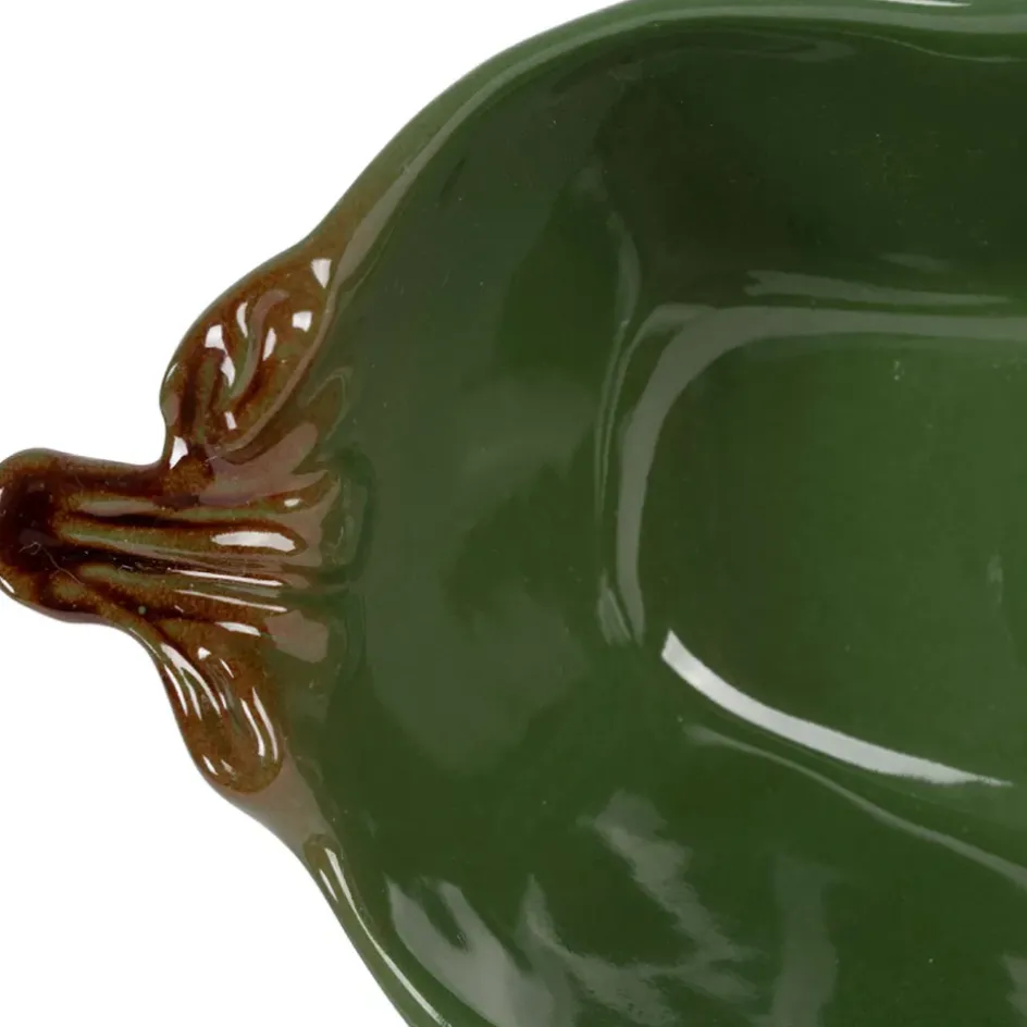 Fabrique de Styles Bols Et Coupelles>Coupelle en forme de piment en grès 18x8cm Vert