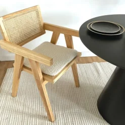 Fabrique de Styles Coussins Et Housses>Coussin de chaise carre bouclette 40x40cm Ecru