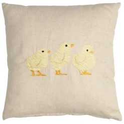 Fabrique de Styles Coussins Et Housses>Coussin en coton et lin naturel et jaune pale 45x45cm - A la ferme Naturel,Jaune