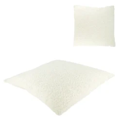 Fabrique de Styles Coussins Et Housses>Coussin en tissu bouclette cassé 45x45cm Blanc