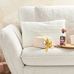 Fabrique de Styles Coussins Et Housses>Coussin grosse cotes flanelle en textile 30x50cm Gris