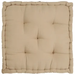Fabrique de Styles Coussins Et Housses>Coussin matelas chambray beige en coton Vanille