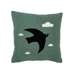 Fabrique de Styles Coussins Et Housses>Coussin oiseau en coton canard 40x40cm - Influence Bleu