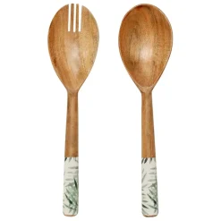 Fabrique de Styles Ustensibles De Cuisine>Cous à salade en acacia et résine - palmier Vert