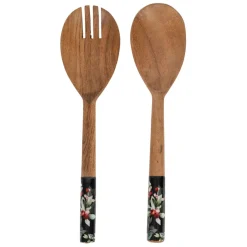 Fabrique de Styles Ustensibles De Cuisine>Couverts de salade en manguier - Airelle Noir
