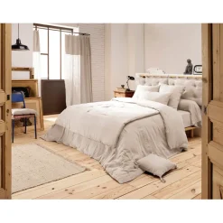 Fabrique de Styles Couvre-lits>Couvre lit en gaze de coton unie pampa 90x200cm - Gaia Naturel