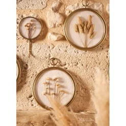 Fabrique de Styles Patères>Crochet en fer (x2) fleurs séchées Doré