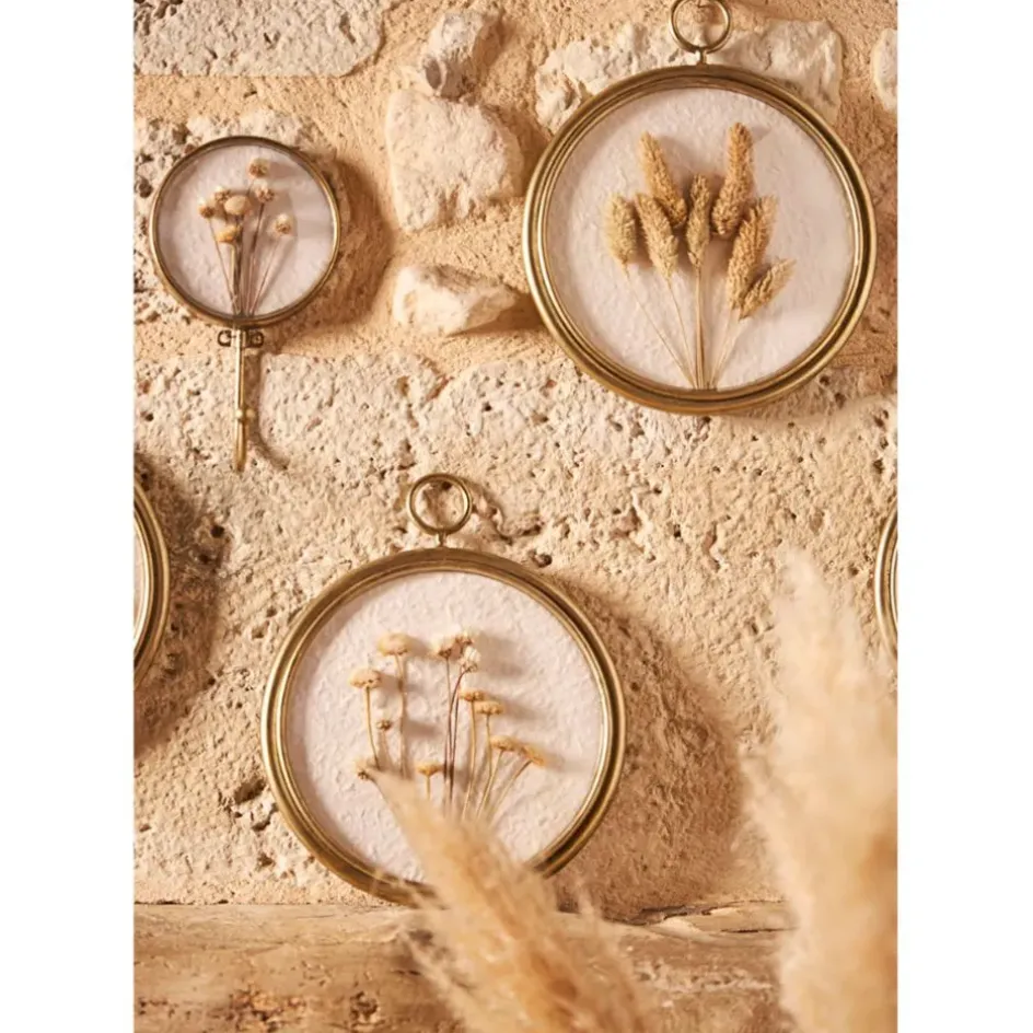 Fabrique de Styles Patères>Crochet en fer (x2) fleurs séchées Doré