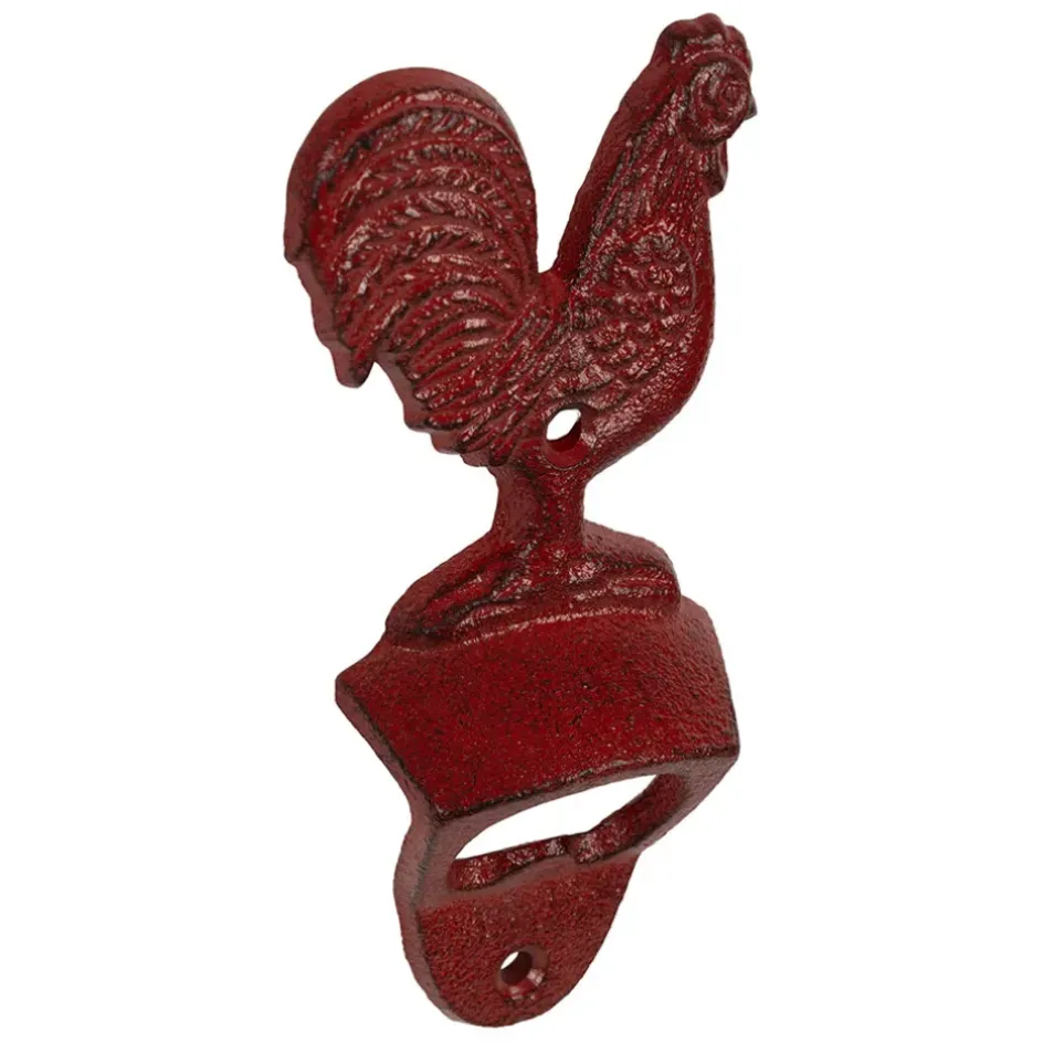 Fabrique de Styles Ustensibles De Cuisine>Décapsuleur coq en fonte - Basse-Cour Rouge