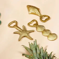 Fabrique de Styles Ustensibles De Cuisine>Décapsuleur en fer - Coquillage Doré