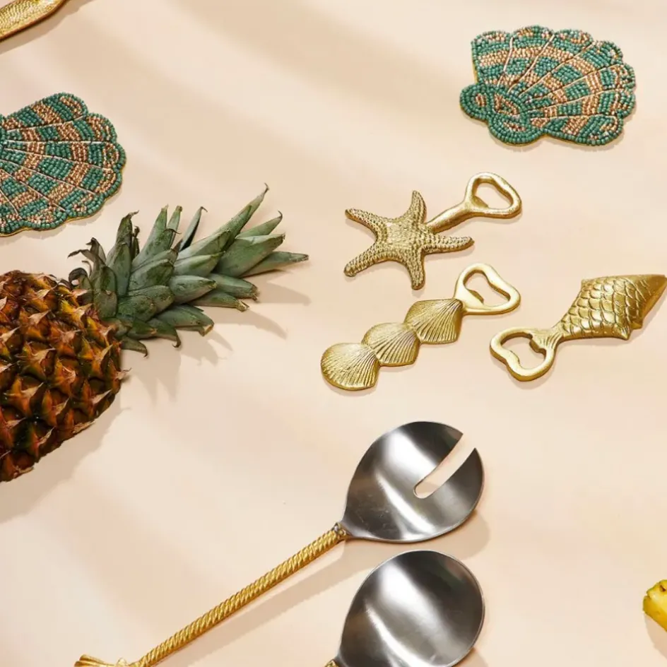 Fabrique de Styles Ustensibles De Cuisine>Décapsuleur étoile de mer en fer - Etoile Mer Doré