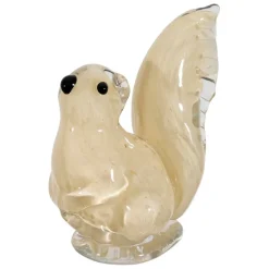 Fabrique de Styles Petits Objets Déco>Déco écureil en verre h11cm Beige