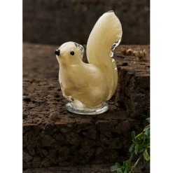 Fabrique de Styles Petits Objets Déco>Déco écureil en verre h11cm Beige