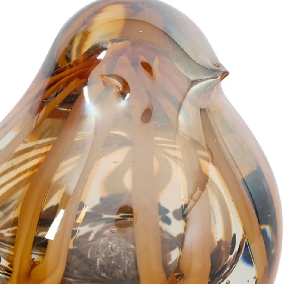 Fabrique de Styles Petits Objets Déco>Déco moineau en verre et fer - Serin Brun