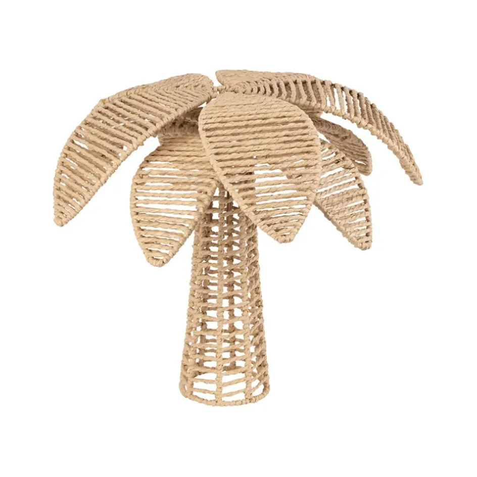 Fabrique de Styles Petits Objets Déco>Déco petit palmier en corde et fer h35cm - Palma Naturel